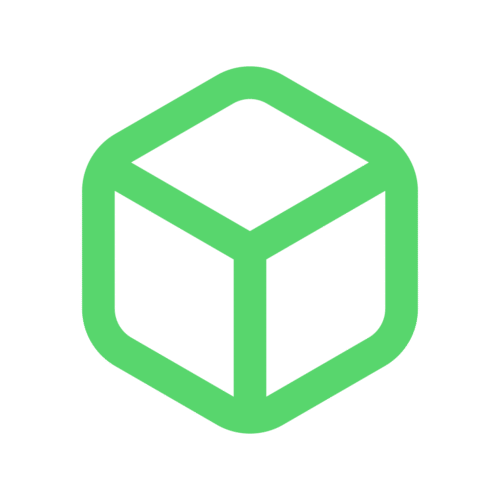 Green icon of a delivery box
