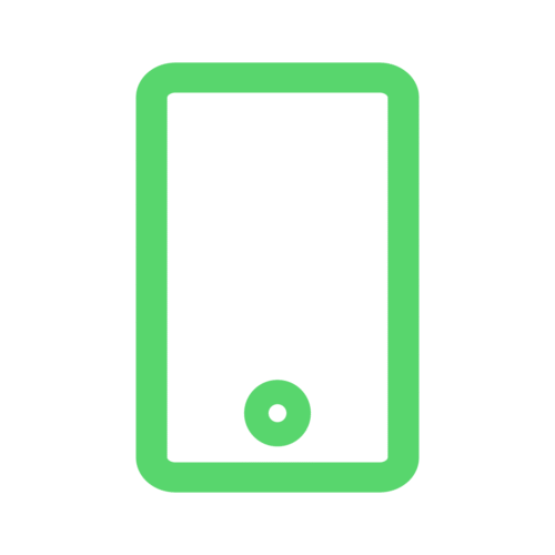 Green icon of a smartphone